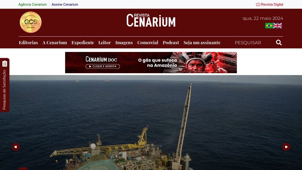 Screenshot of the Revista Cenarium website