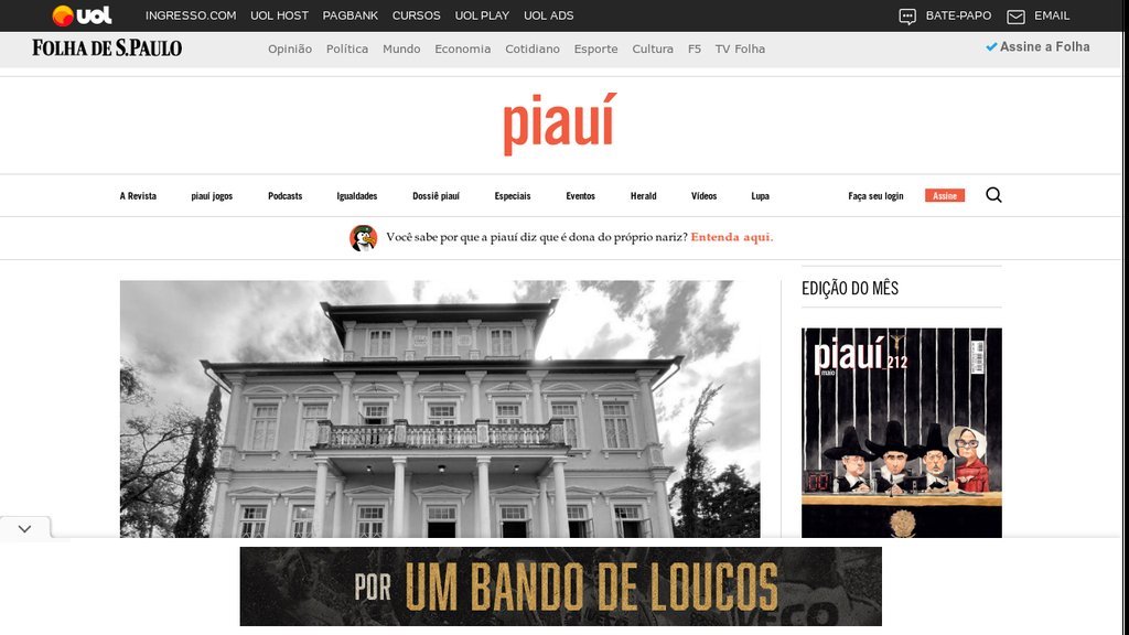 Screenshot of the Revista Piauí website
