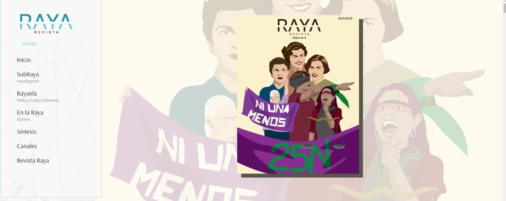 Screenshot of the Revista Raya website