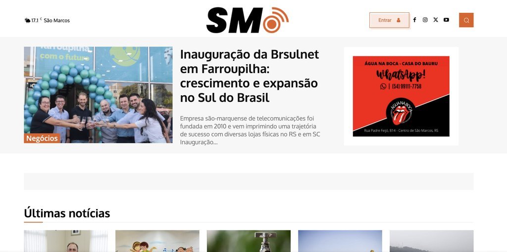Screenshot of the São Marcos Online website