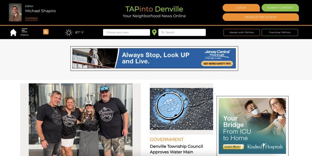 Screenshot of the TapintoDenville website