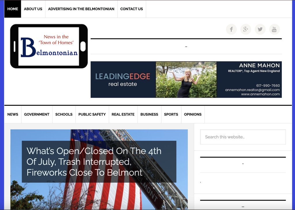 Screenshot of the The Belmontonian website