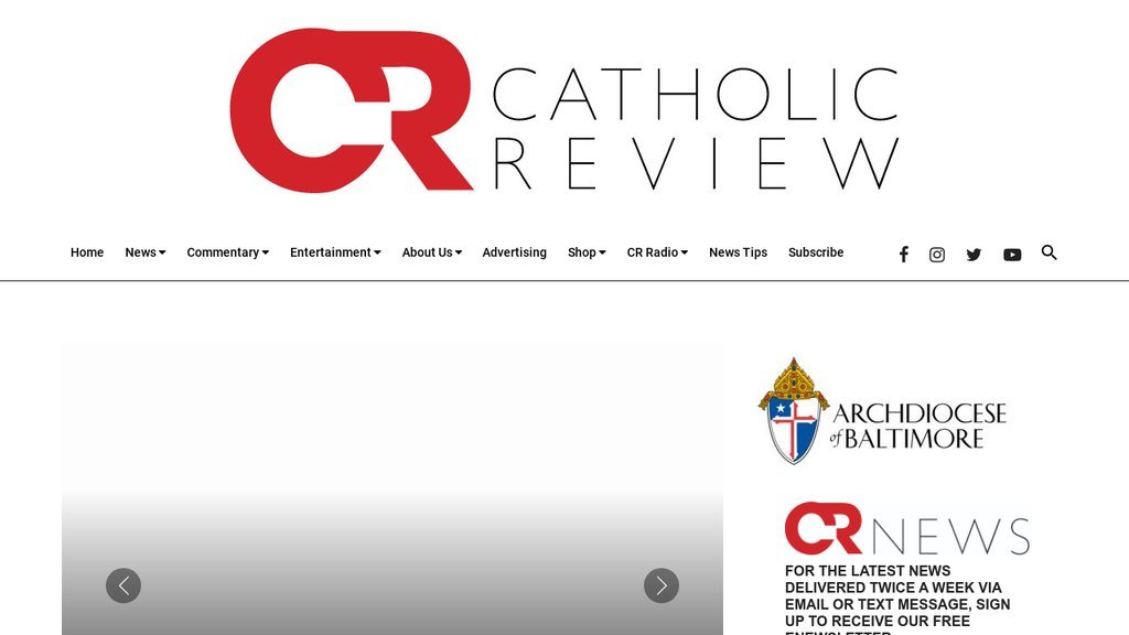 Screenshot of the The Catholic Review website