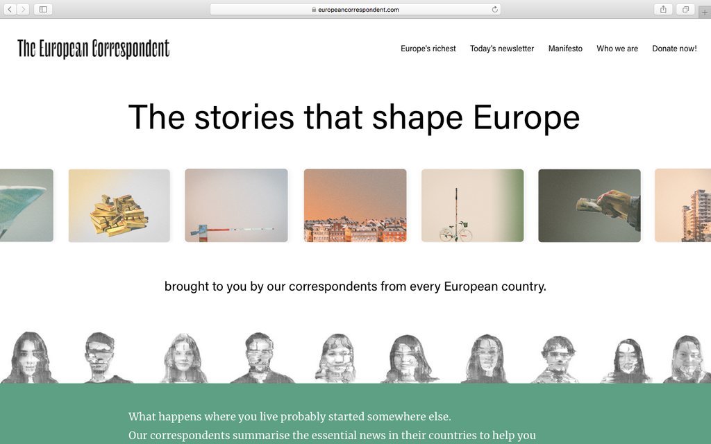 Screenshot of the The European Correspondent website