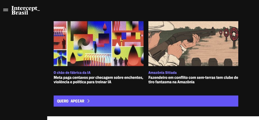 Screenshot of the The Intercept Brasil website