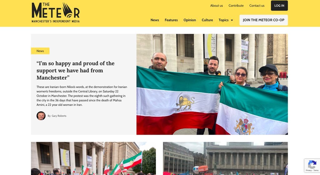 Screenshot of the The Meteor website