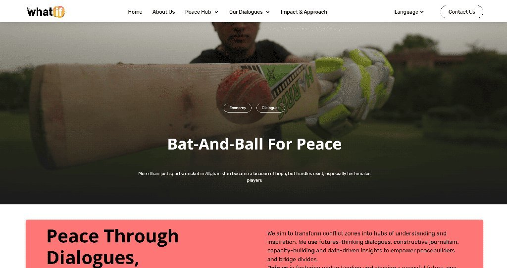 Screenshot of the the what if website