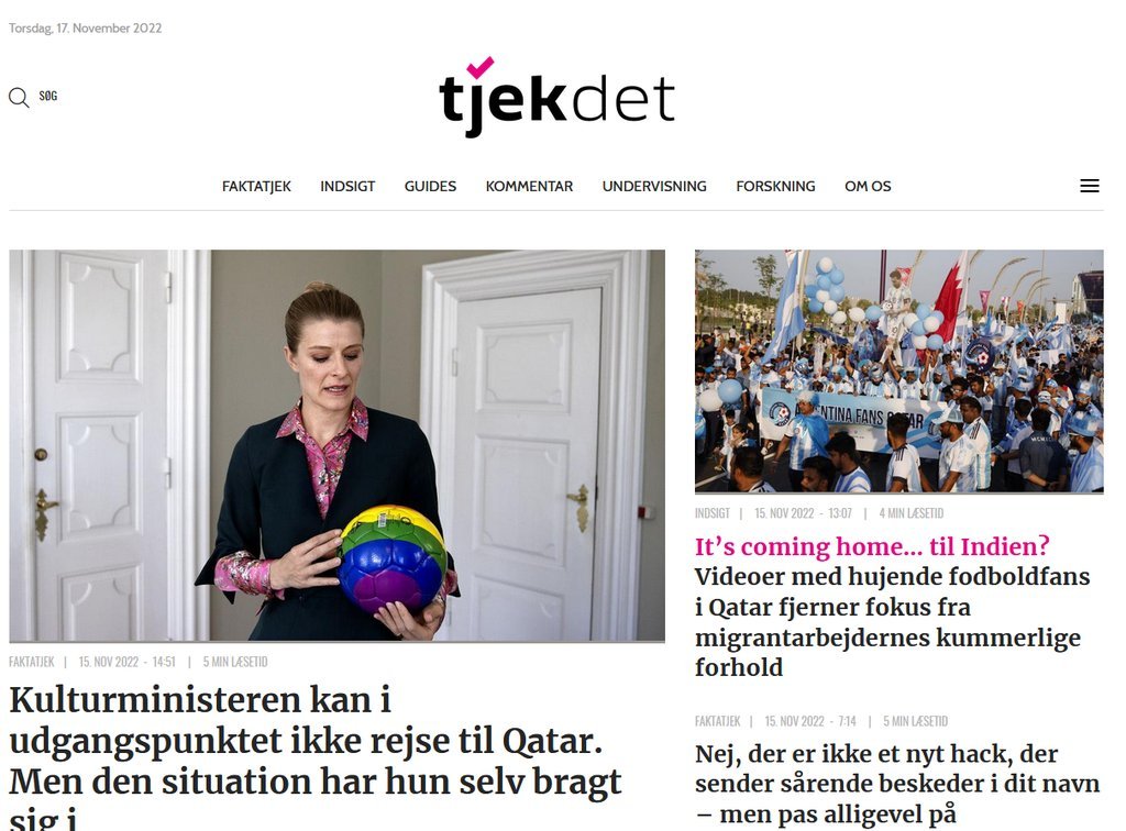 Screenshot of the TjekDet website