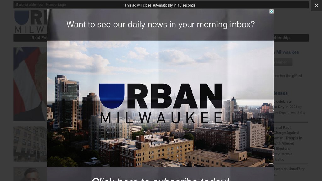 Screenshot of the Urban Milwaukee website