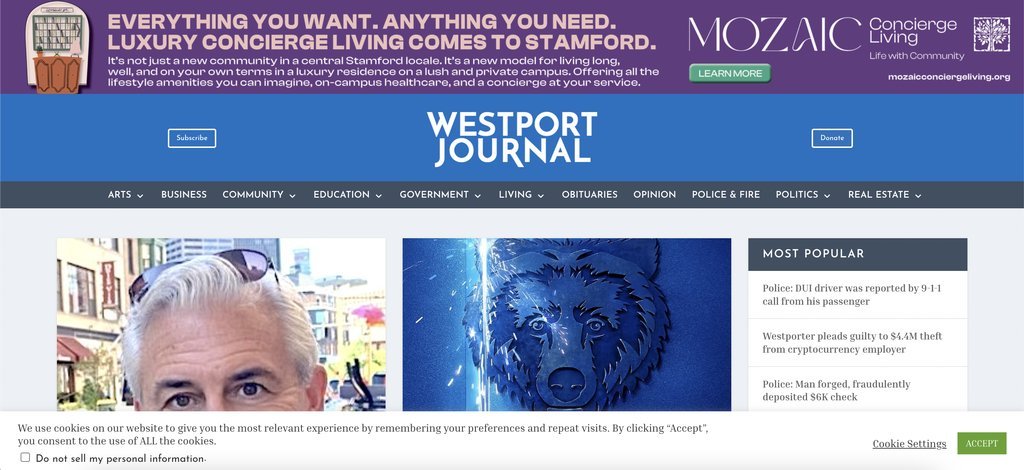 Screenshot of the What's Up Newp website